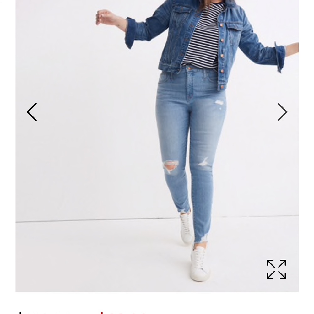 Madewell 9” high rise skinny distressed hem